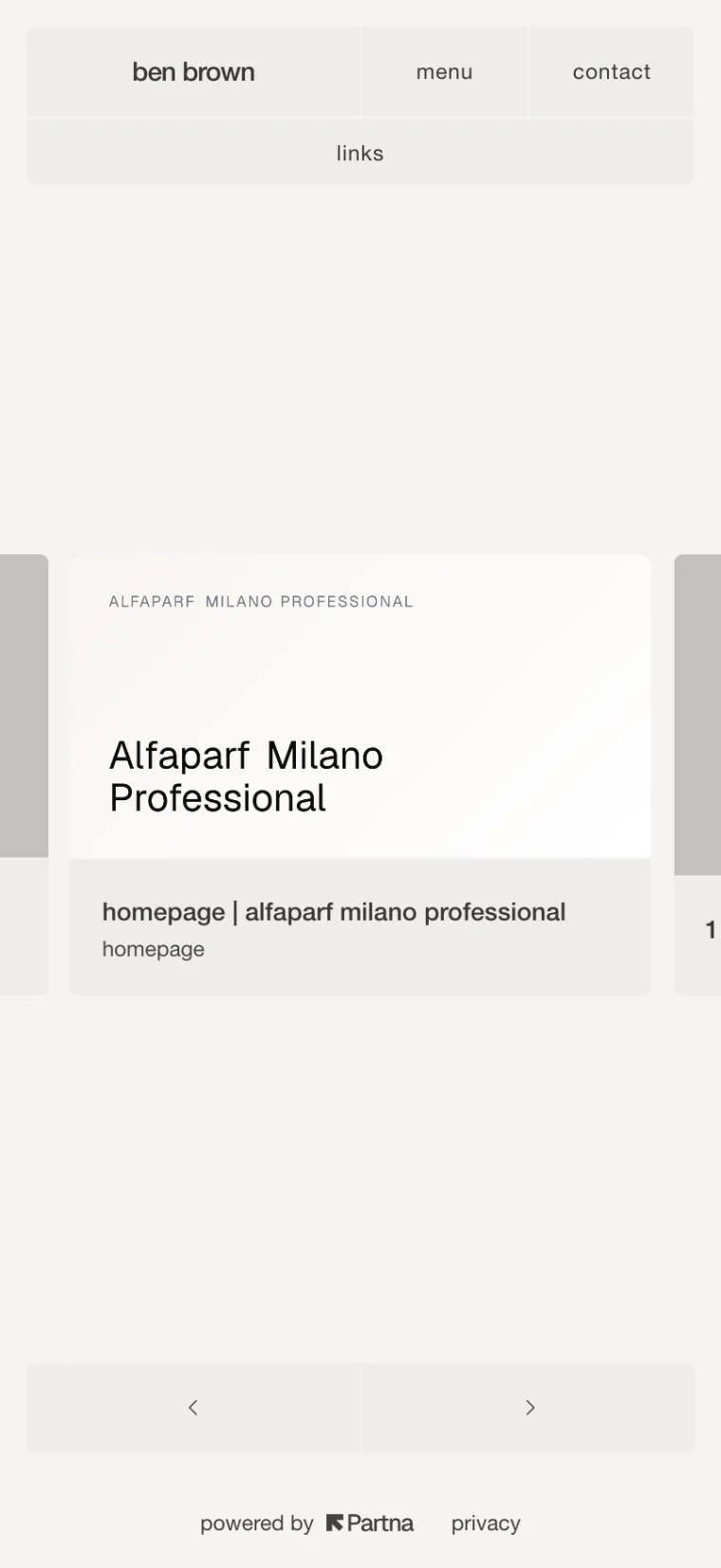 A Milkcrate site's Links page: a card for a linked website